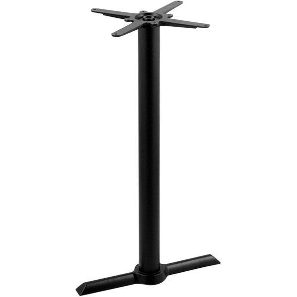 A black metal Holland Bar Stool counter height table base.