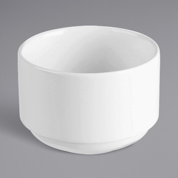 A RAK Porcelain ivory round bowl with a white rim.