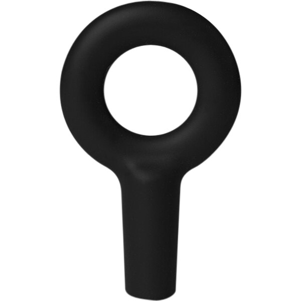 A black plastic ring with a white circle inside it.