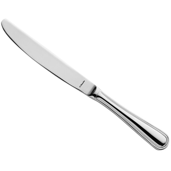 An Amefa Rossini stainless steel table knife with a silver handle.