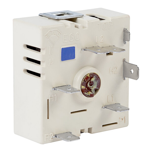 A white Vollrath Infinite Switch with metal and blue components.