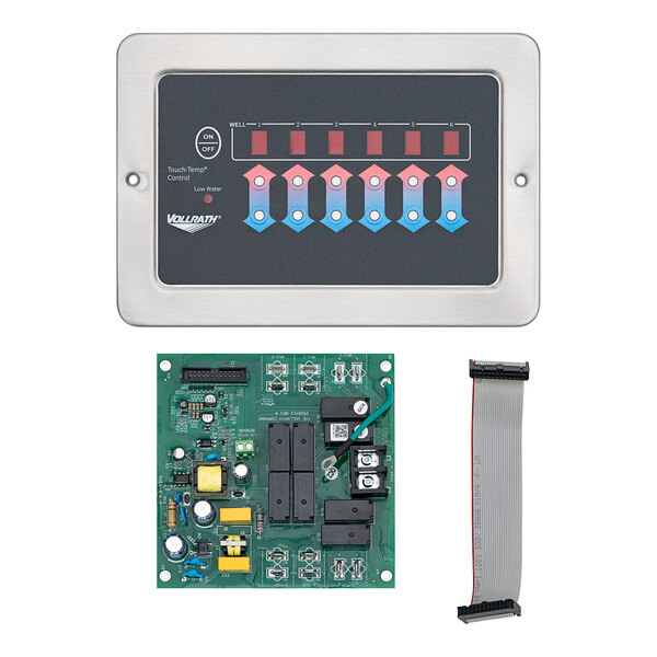 A white Vollrath digital control panel overlay with wires and buttons.