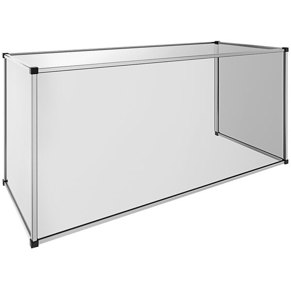A clear acrylic box with black corners.