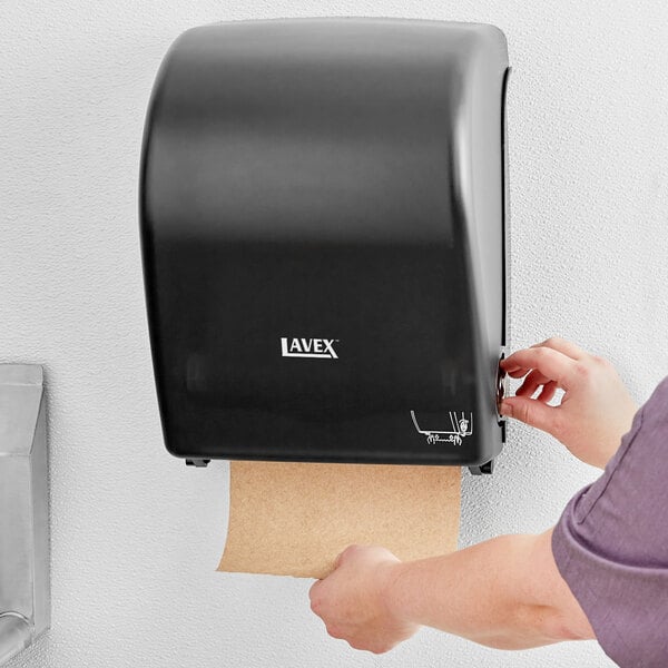 Lavex Translucent Black Auto-Cut Hands Free Paper Towel Dispenser