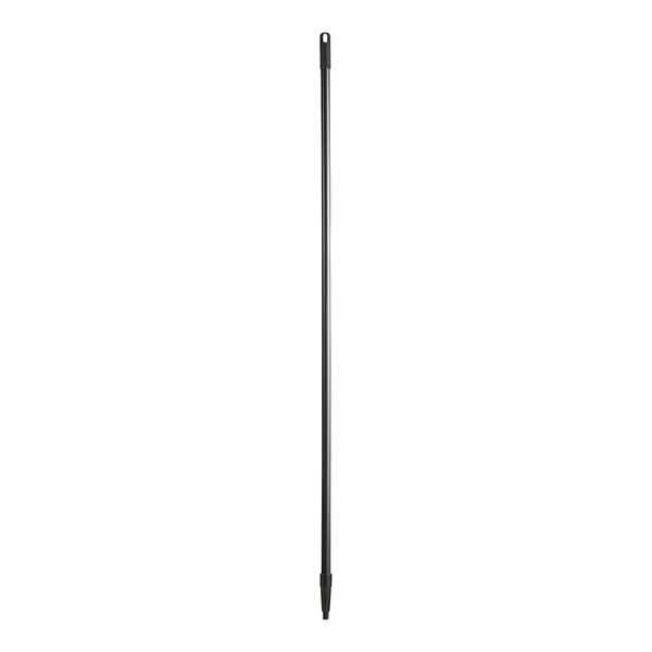 A long black threaded metal pole with a handle on it.
