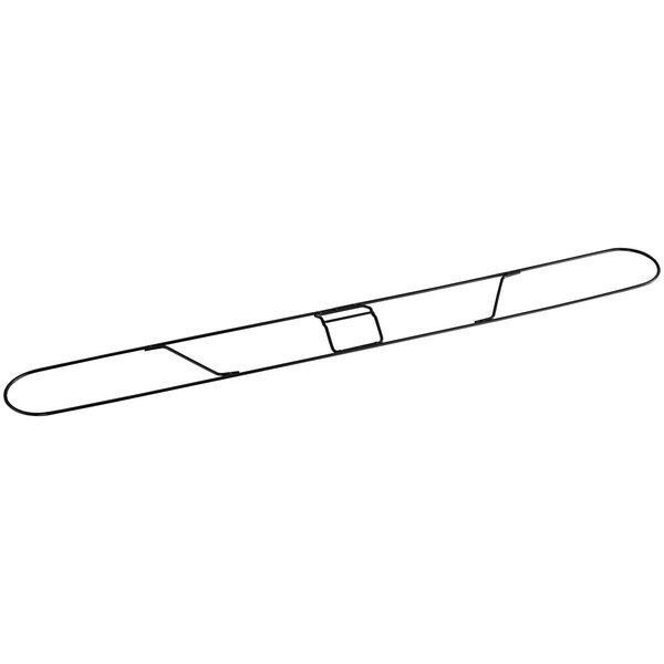 A black and white drawing of a 48" long swivel snap wire dust mop handle.