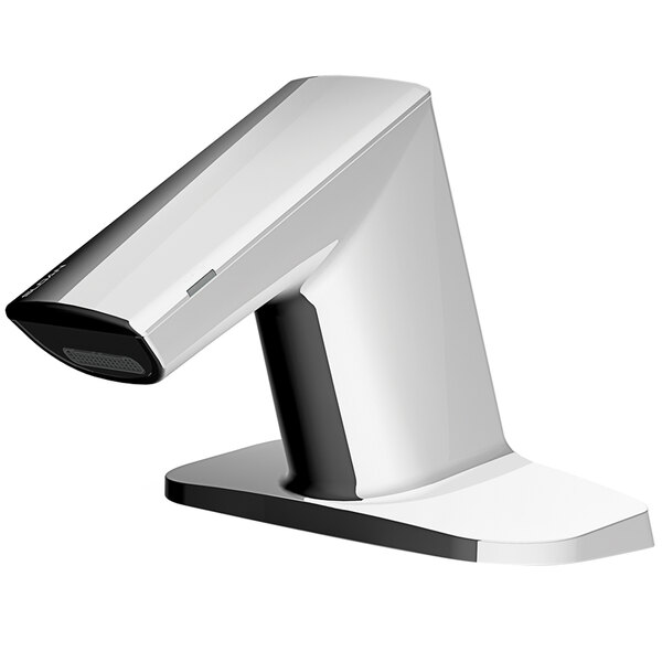 A silver Sloan electronic faucet with integrated base.
