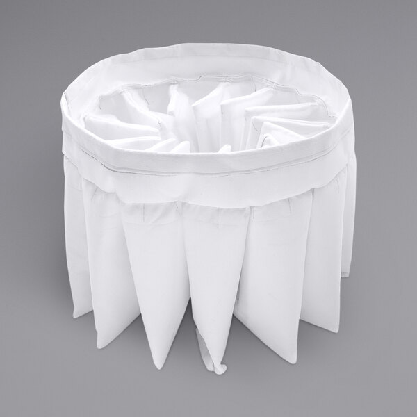 A white pleated fabric cylinder for a Delfin OIL vacuum.