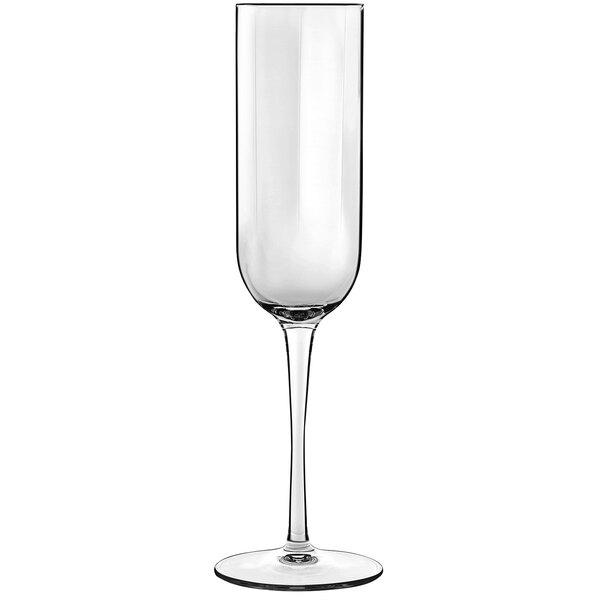 A Luigi Bormioli Jazz clear wine glass with a stem.