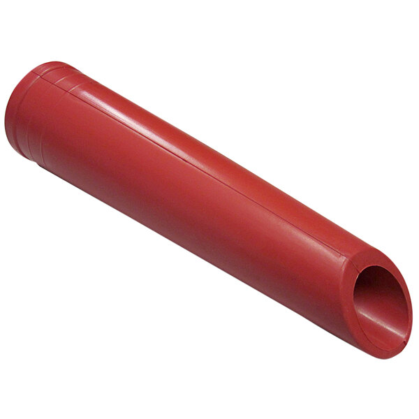A red cylindrical rubber nozzle for vacuum cleaners.