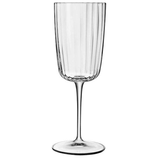 A Luigi Bormioli Speakeasy Cocktail Glass with a clear stem.