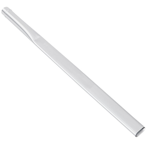 A silver Delfin Industrial aluminum tube with a 45 degree cut on one end.