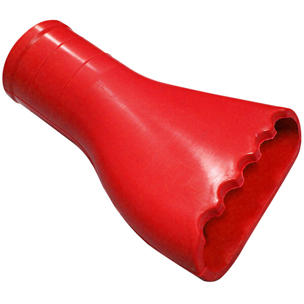 A red Delfin Industrial rubber nozzle for vacuum cleaners.