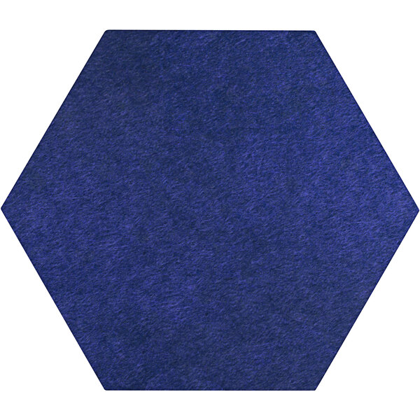 A blue hexagon-shaped Versare SoundSorb acoustic panel.