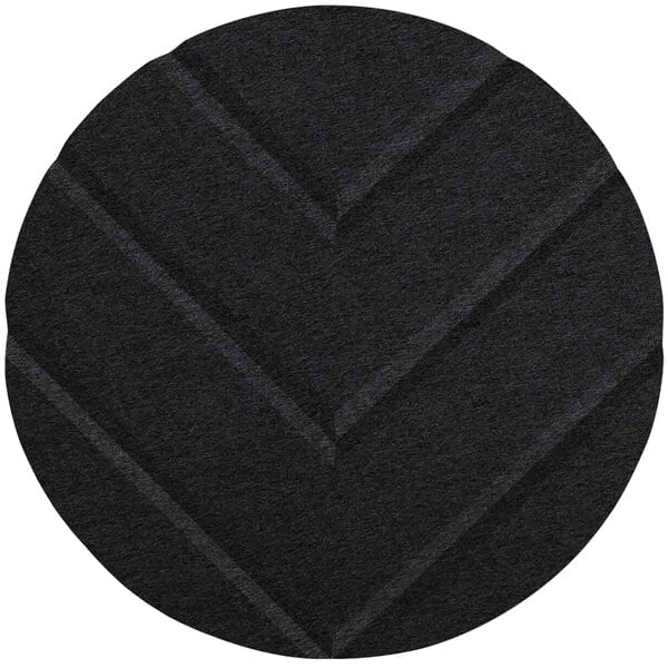 A black circle with a chevron pattern.