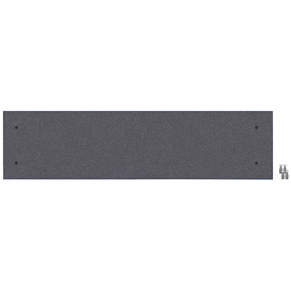 A dark gray rectangular Versare SoundSorb acoustic panel with two screws on it.