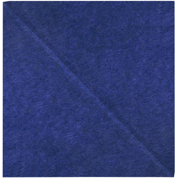 A close-up of a blue Versare SoundSorb square with a cross pattern.