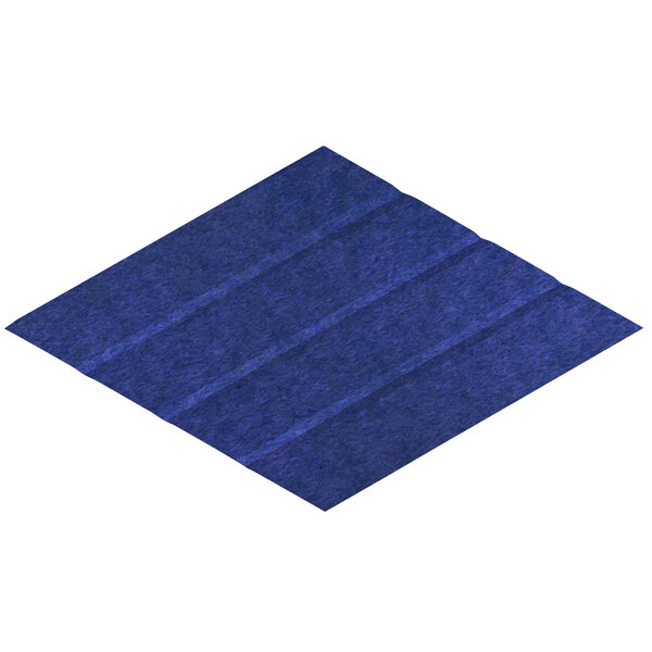 A blue rhomboid-shaped acoustic panel with a beveled edge.