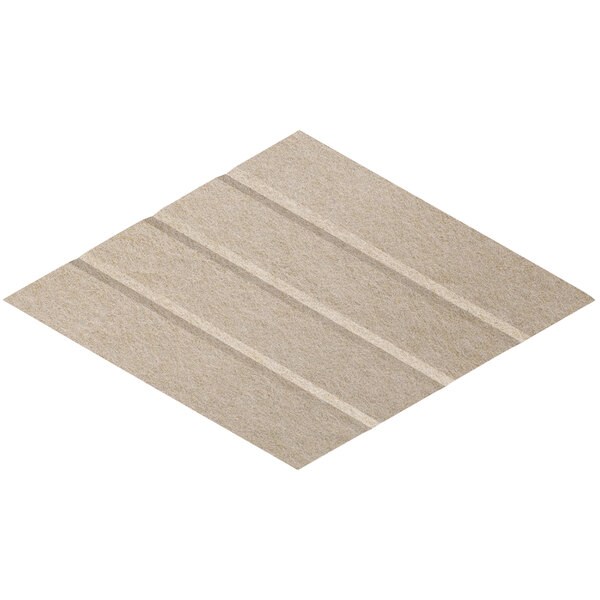 A beige Versare SoundSorb rhomboid acoustic tile with right beveled edges.