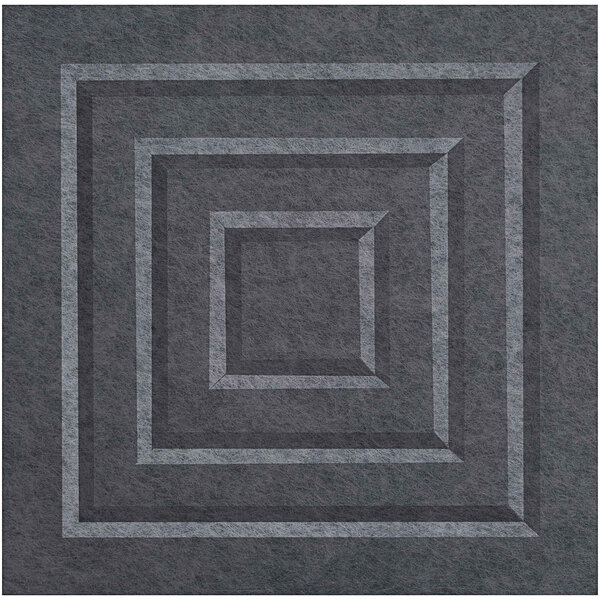 A dark gray square Versare SoundSorb wall-mounted acoustic block with white lines on the edges.