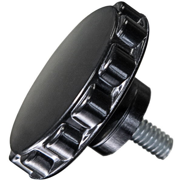 A black Tortilla Masters conveyer knob with a screw.