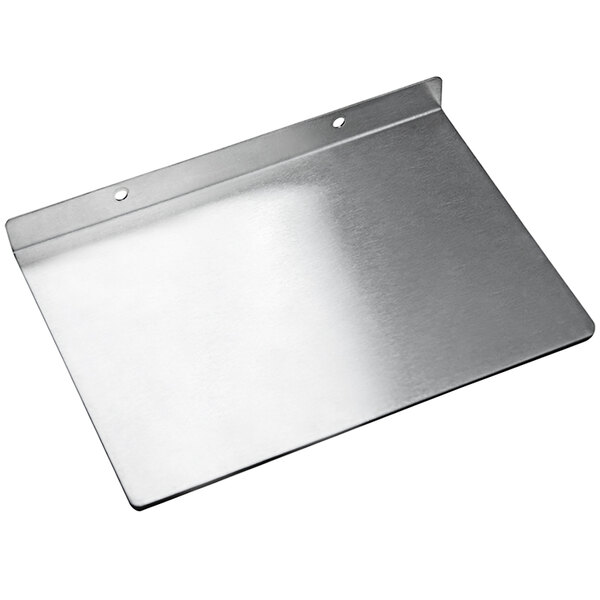 A silver metal plate with holes for a Tortilla Masters TM105.