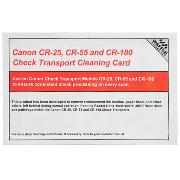 A box of white rectangular Controltek USA check transport cleaning cards with red text.