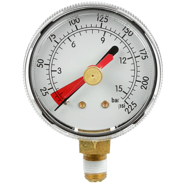 A close up of a 3M High Flow Series pressure gauge with a white background.