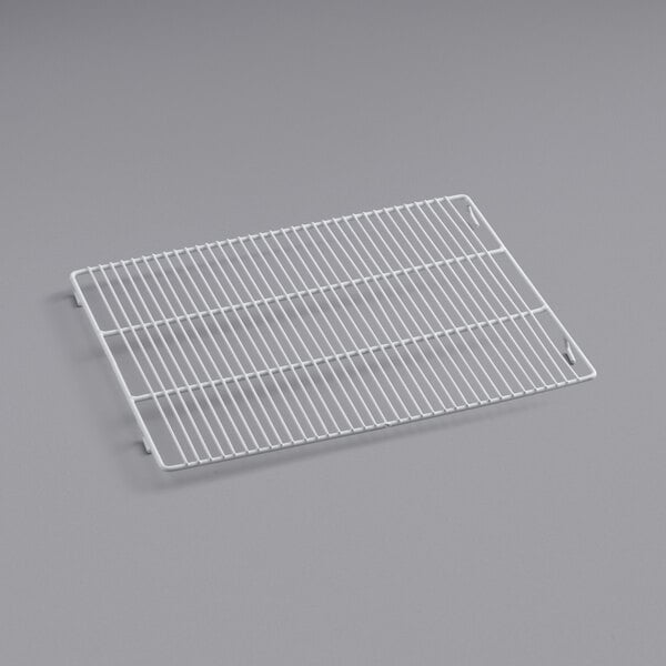 A white coated wire rack.