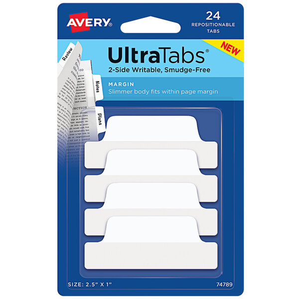 A package of Avery Ultra Tabs with white packaging.