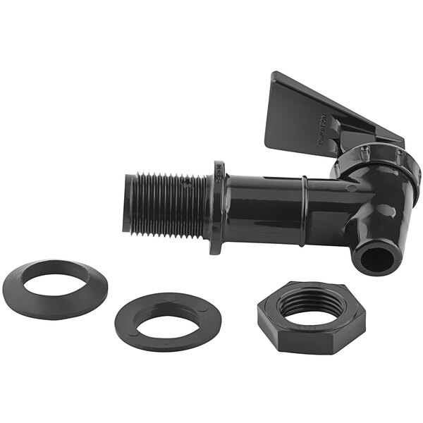 A black Tablecraft Tomlinson spigot with a nut and washers.