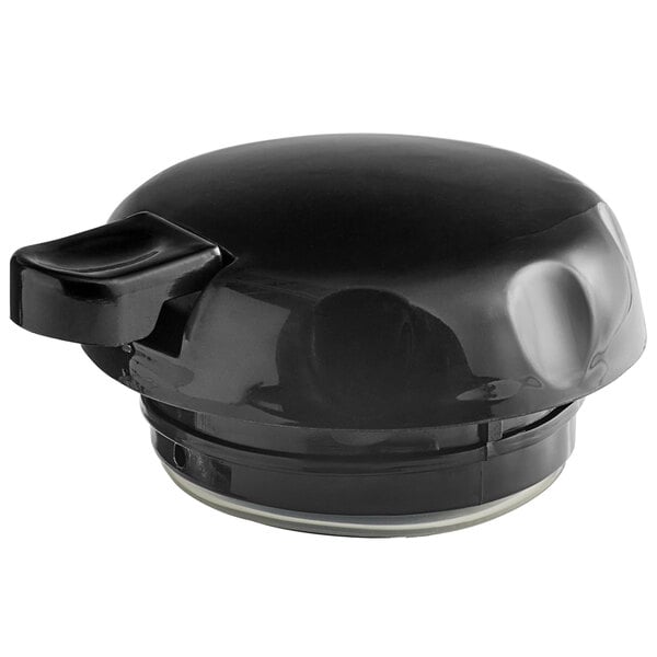 A black plastic Tablecraft thermal coffee server lid with a handle.