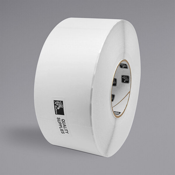 A roll of white polypropylene labels.