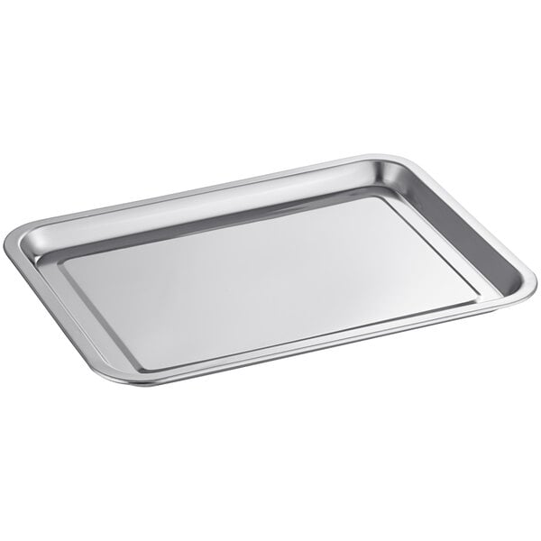 An Avantco rectangular stainless steel crumb tray.