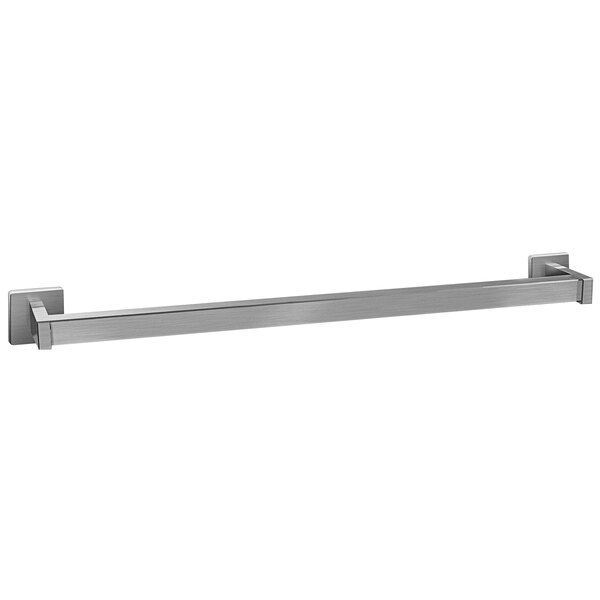 A stainless steel American Specialties, Inc. towel bar with a satin finish.