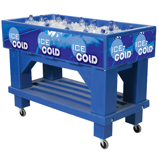 Blue Texas Icer 710 Insulated Ice Bin / Merchandiser with Shelf and