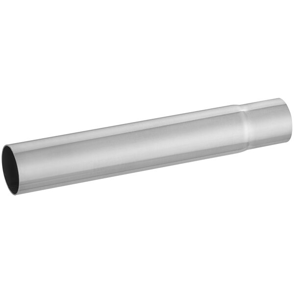 A silver pipe on a white background with a brushed finish.