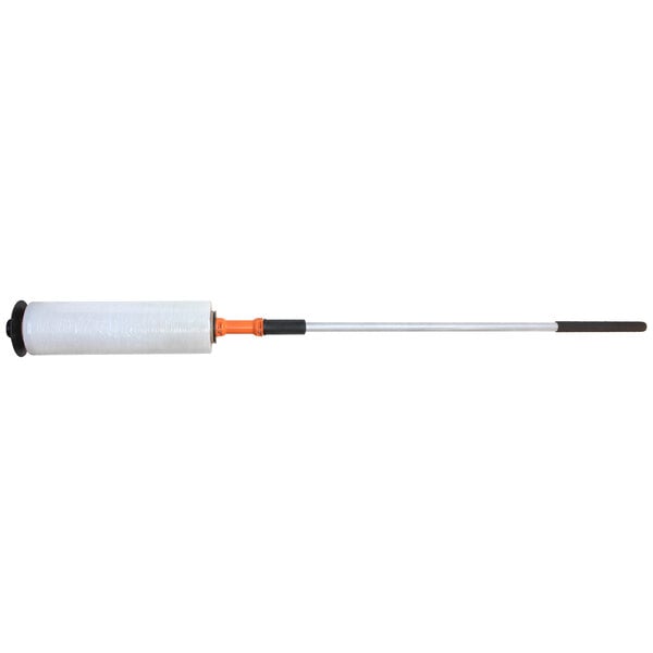 A Lavex WrapStik film dispenser with a black handle and white and black roller.