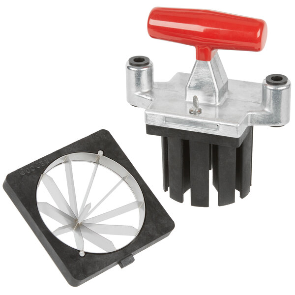 A Vollrath Redco InstaCut 3.5 T-Pack with red and black plastic and metal blades.