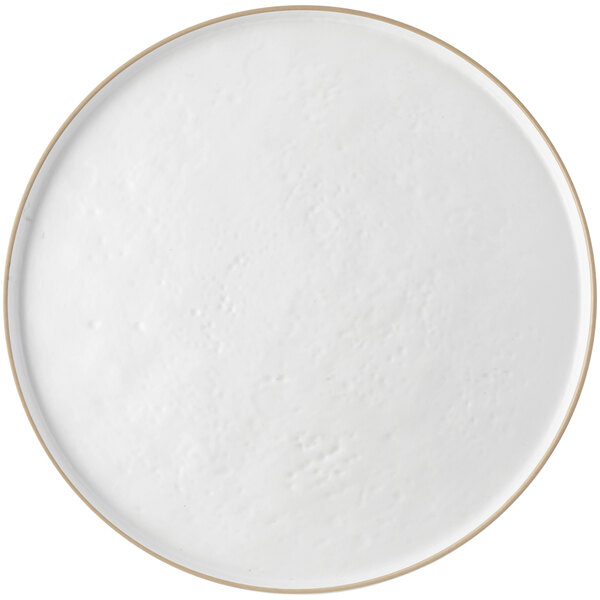 A matte white Tablecraft Europa melamine serving tray.