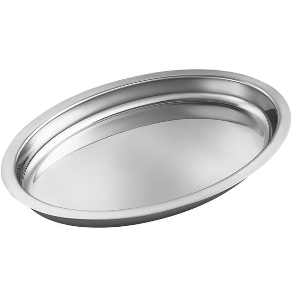 A silver oval stainless steel insert.
