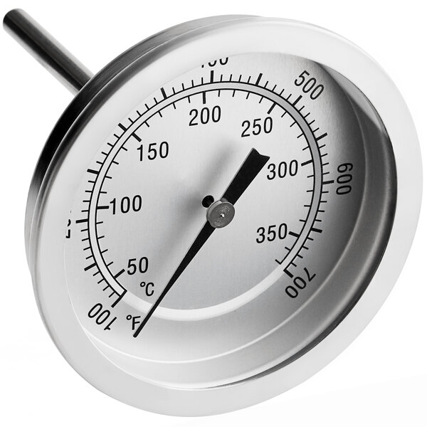 A Backyard Pro thermometer with a black handle.