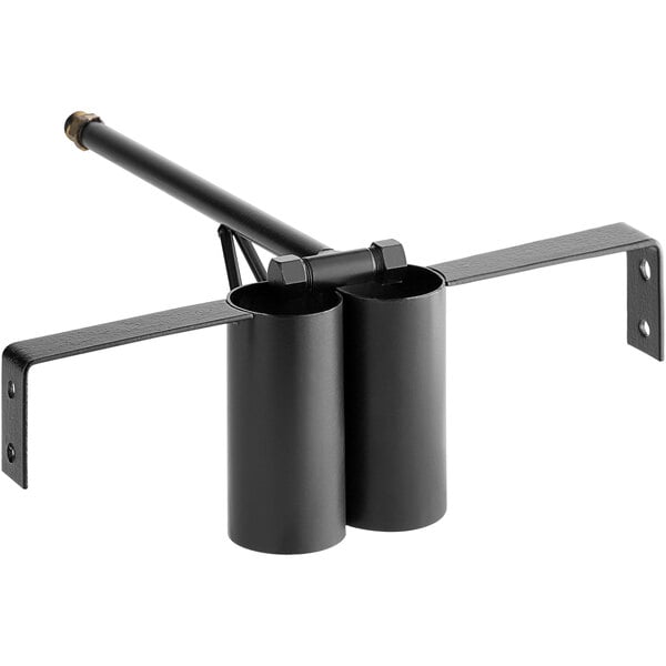 A black metal Backyard Pro Jet Burner with two cups on top.