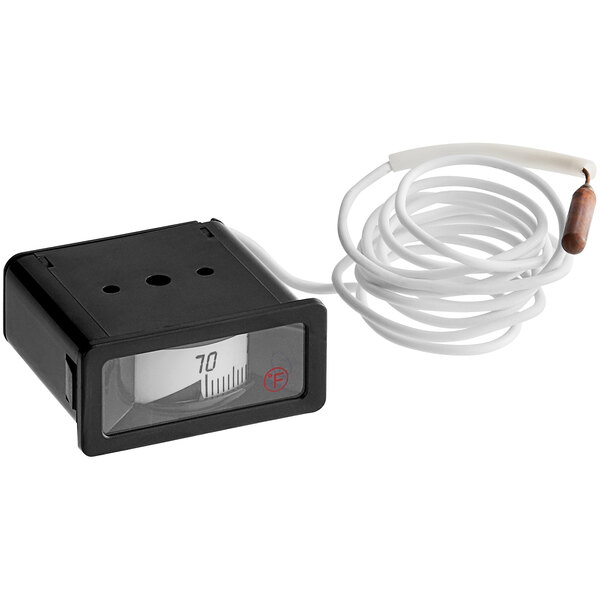 A black rectangular thermometer for ServIt PDW12 Series with a white label.