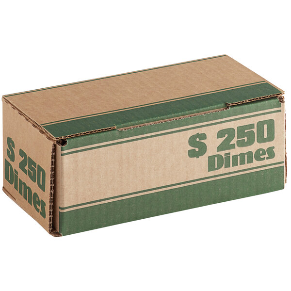 A green and white cardboard box of 50 packs of Controltek USA Dimes.
