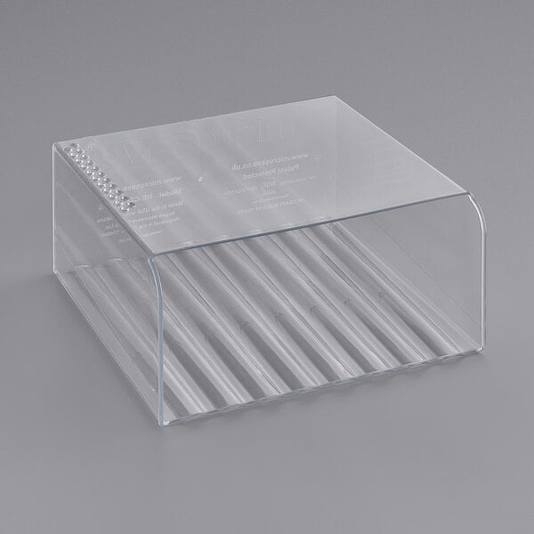 A clear plastic container with a clear cover designed for a Panasonic NE-CPS2A-USA microwave.
