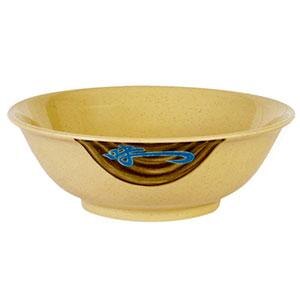 A Thunder Group Wei melamine bowl with a blue design.