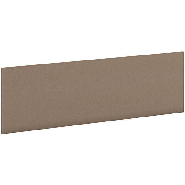 A brown rectangular panel with a white background.