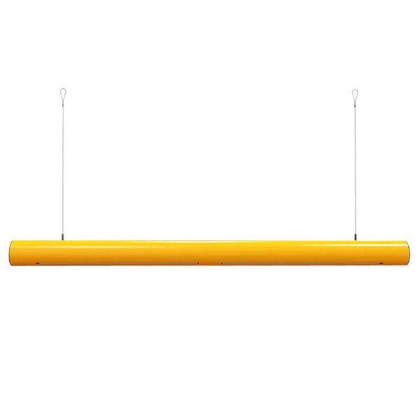 A yellow A-Safe Alarm Bar hanging from the ceiling.