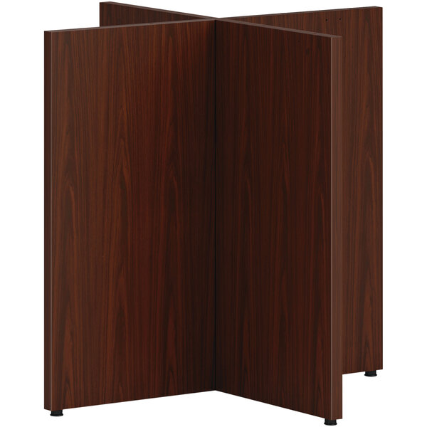 A HON mahogany laminate X-base for a round conference table.